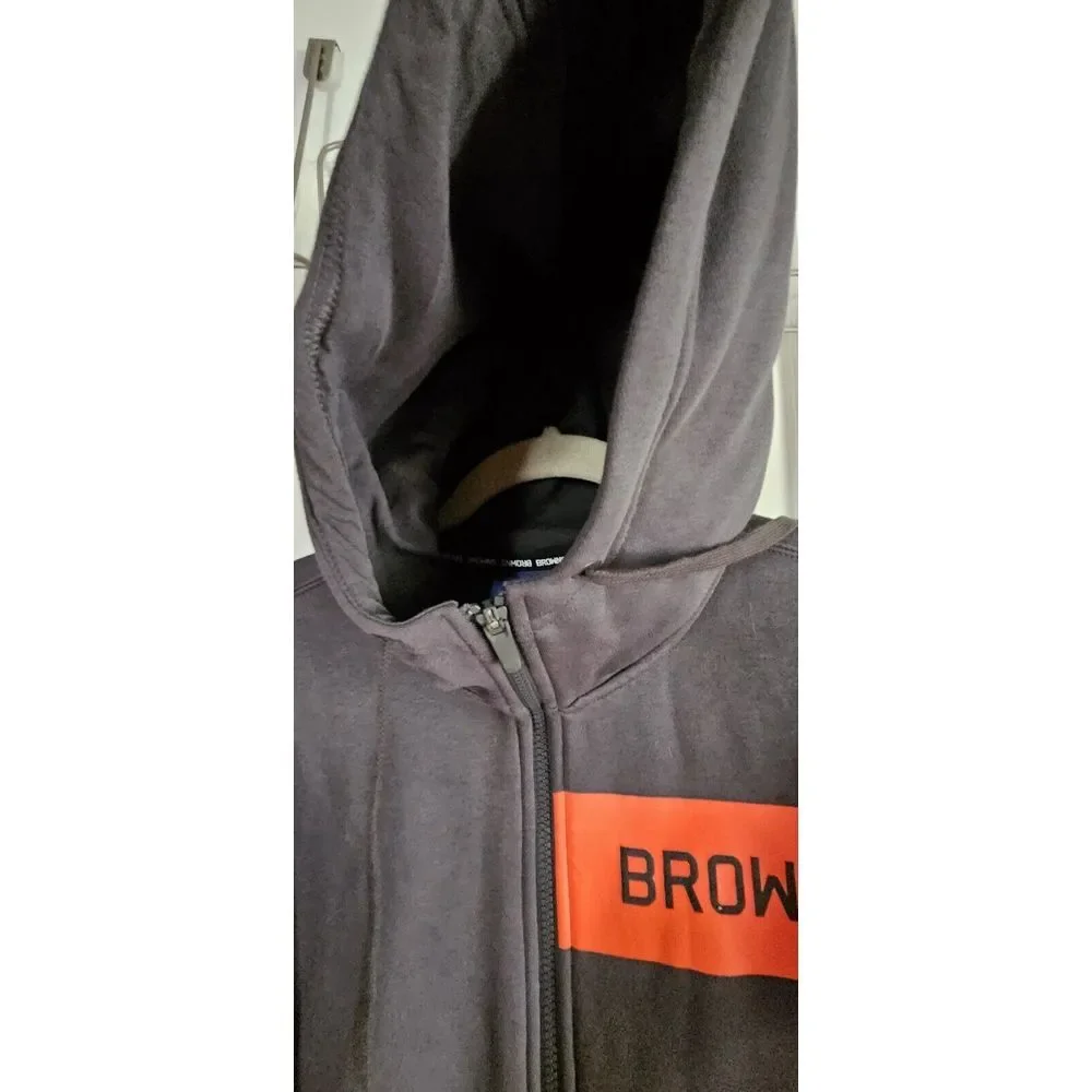 Nike Men's Sz Med‎ Cleveland Browns fleece Hoodie gray jacket full zip cotton